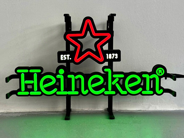 喜力啤酒霓虹灯标志 落地式霓虹灯