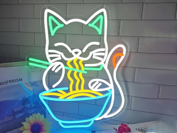 餐饮吃面卡通霓虹灯发光字广告牌