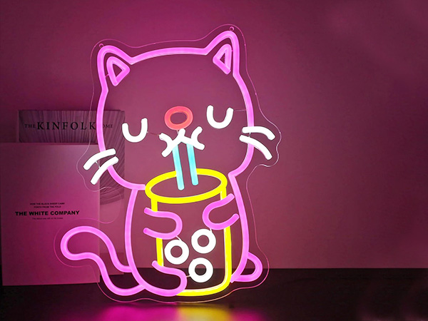 饮料卡通霓虹灯发光字广告牌